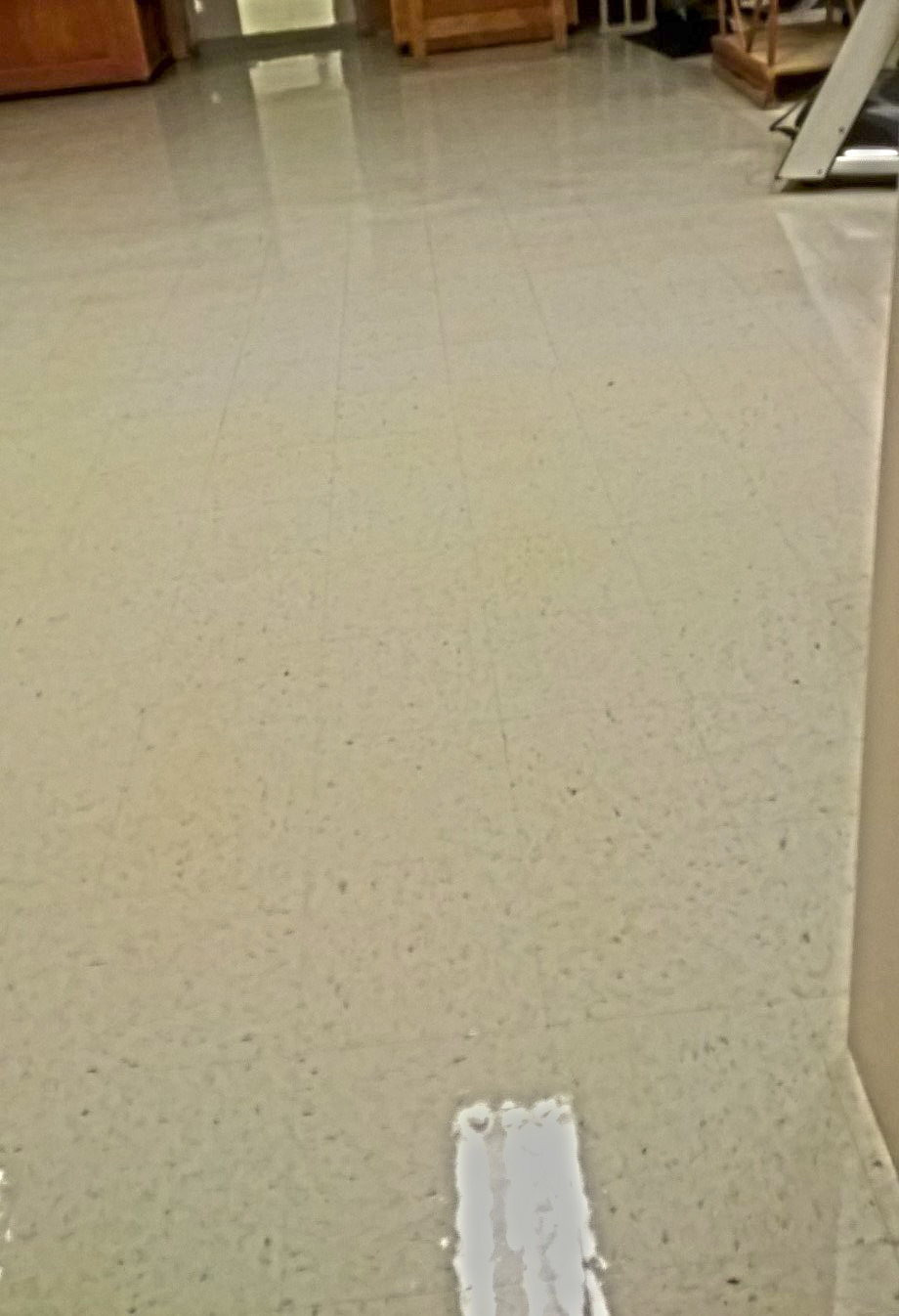 Another Old Neglected VCT Floor Deep Scrub and Clear Coating Job in St Paul image 4