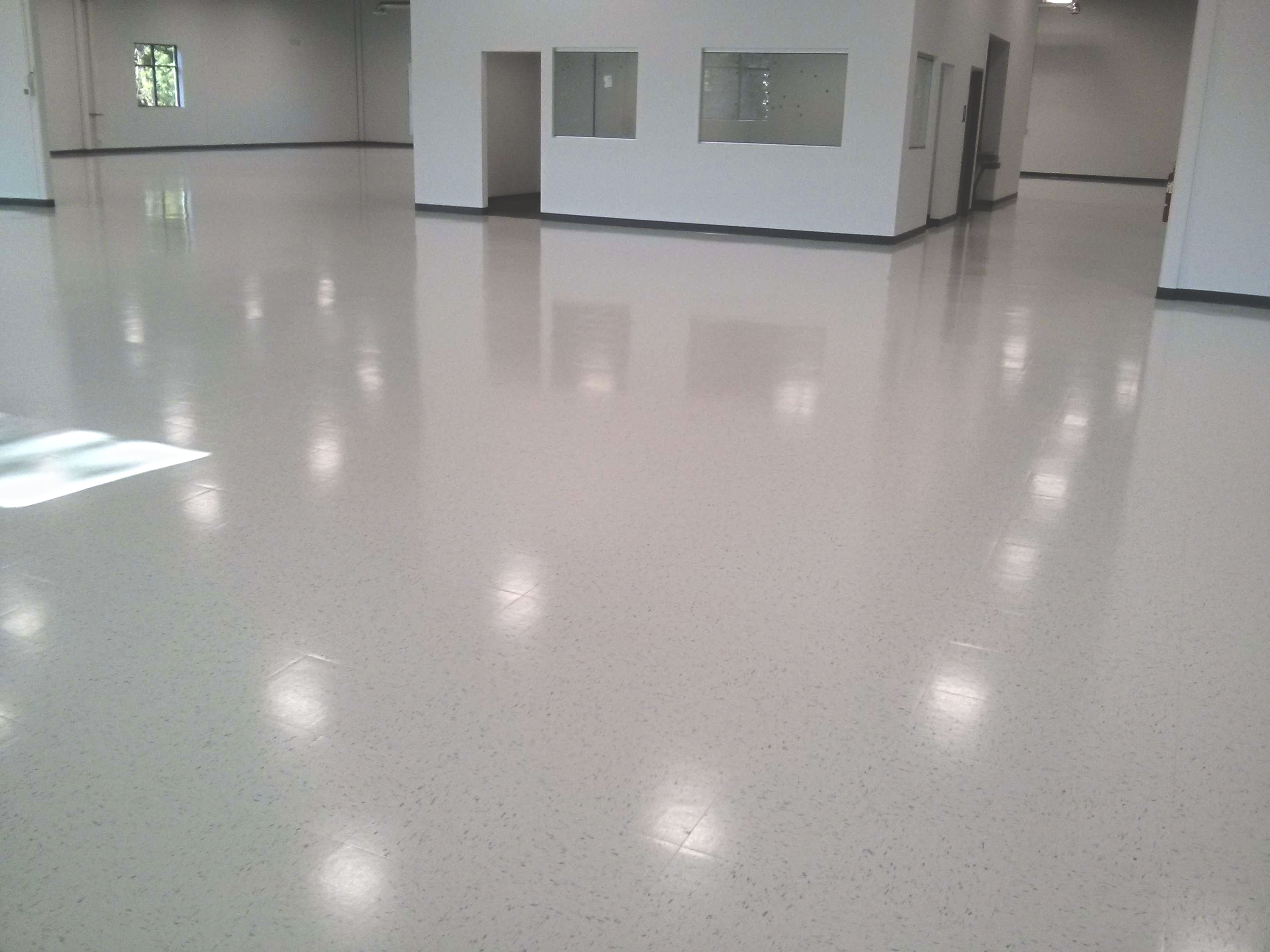New Construction VCT Vinyl Tile Floor Cleaning, Sealing and Clear Coat Finish image 2