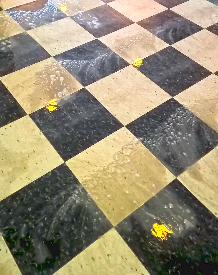 Restaurant VCT Floor Scrub and High Gloss Clear Coatings Job in Minneapolis image 9